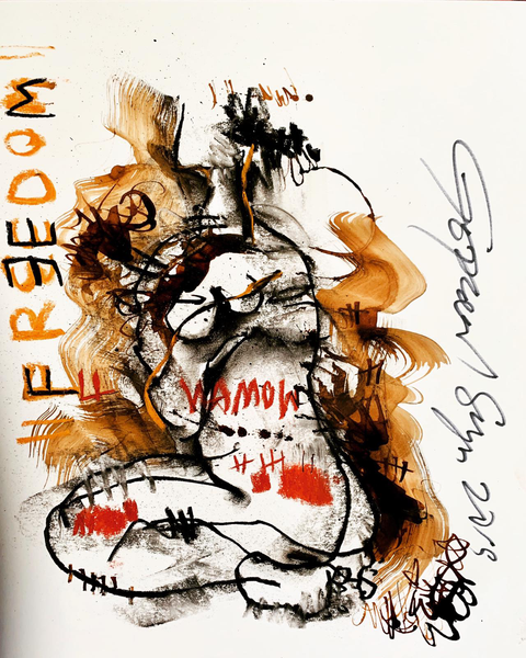 Buy Freedom Painting the original Ink, Charcoal and Pastel on Paper artwork by Indian-American artist Gopaal Seyn | RedBlueArts.com