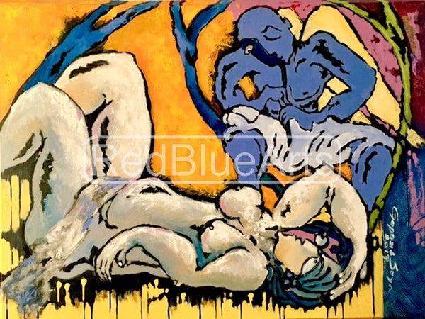 Buy Angel (39) Painting the original Mix Media On Canvas artwork by Indian-American artist Gopaal Seyn | RedBlueArts.com
