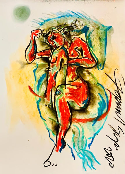 Buy Lust Painting the original Matted Charcoal and Pastel on Paper artwork by Indian-American artist Gopaal Seyn | RedBlueArts.com