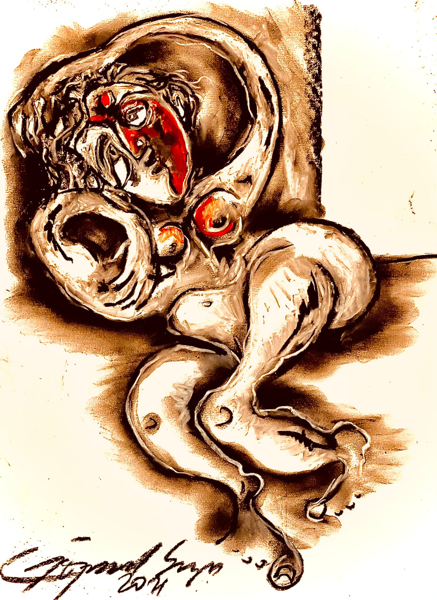 Buy Waiting for Her Lover (1) Painting the original Charcoal and Pastel on Paper artwork by Indian-American artist Gopaal Seyn | RedBlueArts.com