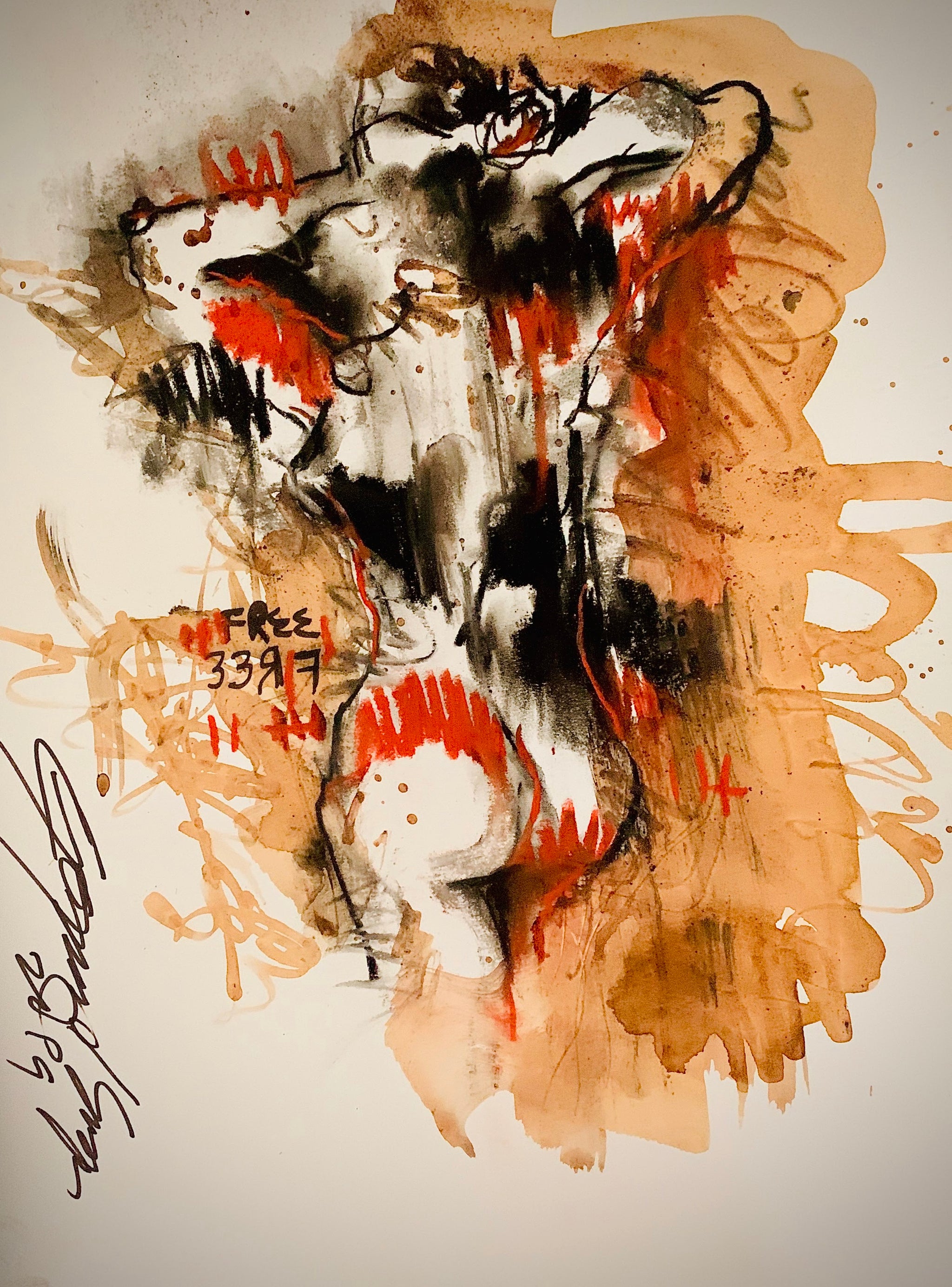 Buy Coffee Series 1 Painting the original Ink, Charcoal and Pastel on Paper artwork by Indian-American artist Gopaal Seyn | RedBlueArts.com
