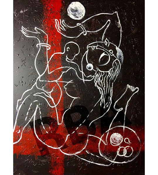 Buy The Omnipresent Mother Painting the original Mix Media On Canvas artwork by Indian-American artist Gopaal Seyn | RedBlueArts.com