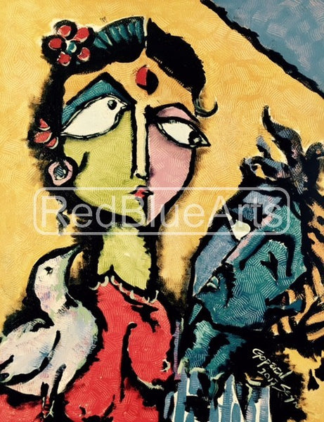 Buy My Valentine Painting the original Acrylic On Canvas artwork by Indian-American artist Gopaal Seyn | RedBlueArts.com