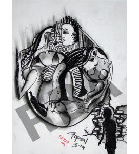 Contemporary Indian Art Houston | Charcoal Sketch | Gopaal Seyn