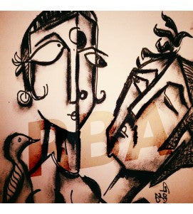 Buy Me and You Painting the original Charcoal on Paper artwork by Indian-American artist Gopaal Seyn | RedBlueArts.com