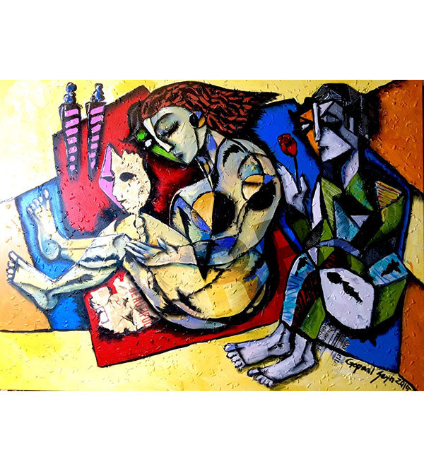Contemporary Indian Art Houston | Mix Media On Canvas | Gopaal Seyn